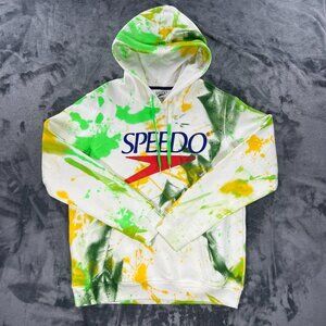 Speedo Sweatshirt Men L Painted Tie Dye Rare Swimming Spellout Print